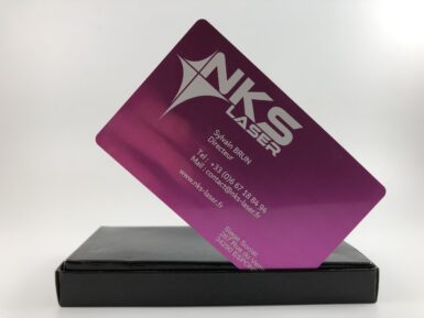 carte de visite aluminium mauve