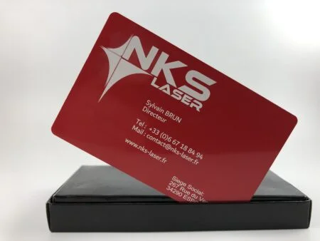 carte de visite aluminium rouge